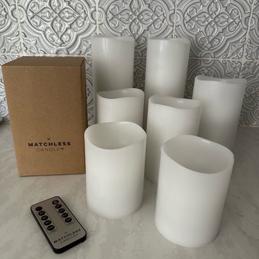 Luminara Flameless Candles-Set of 8 with Remote